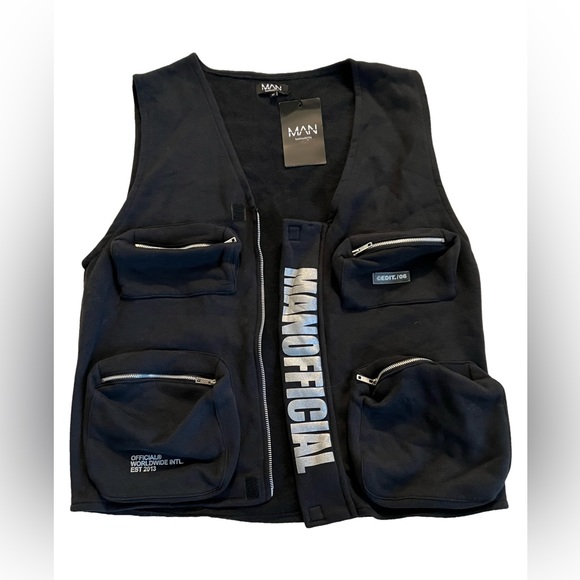 Boohoo Mens Other - Boohoo Man -NWT- “Man Official” - Fleece Utility Vest - Medium